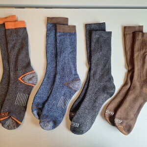 4 Dickies Brand Dress Mid-Calf Work Socks. Size Large 9-12. Multicolor